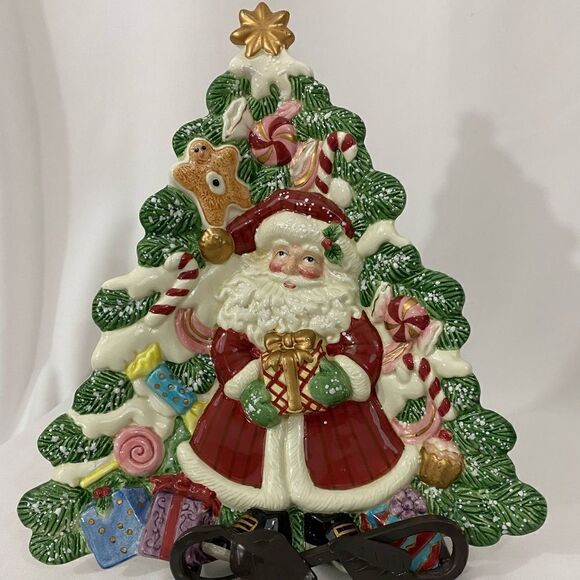 Fritz and Floyd Santa and Sugarplum Tree Decorative Plate - Picture 1 of 3